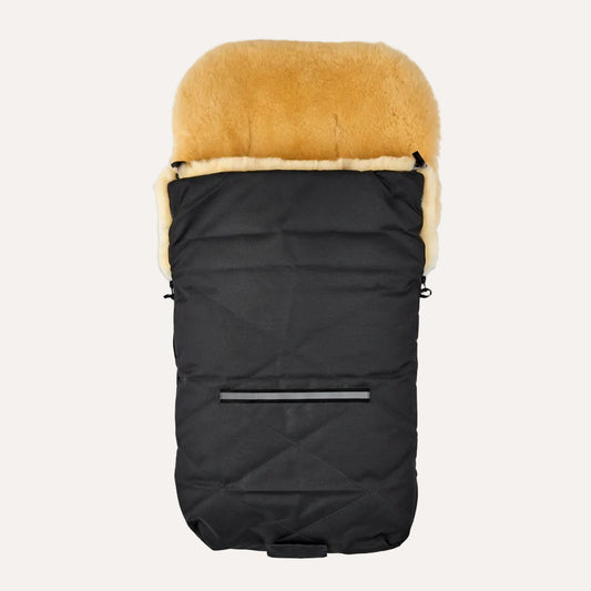 Sitzsack mit Fell in dunkelgrau für Kinderwagen