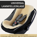 Lammfell Einlage | Kinderwagen und Babyschale | leicht tailliert | Liner-02 | 74 x 35 cm