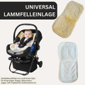 Lammfell Einlage | Kinderwagen und Babyschale | leicht tailliert | Liner-02 | 74 x 35 cm