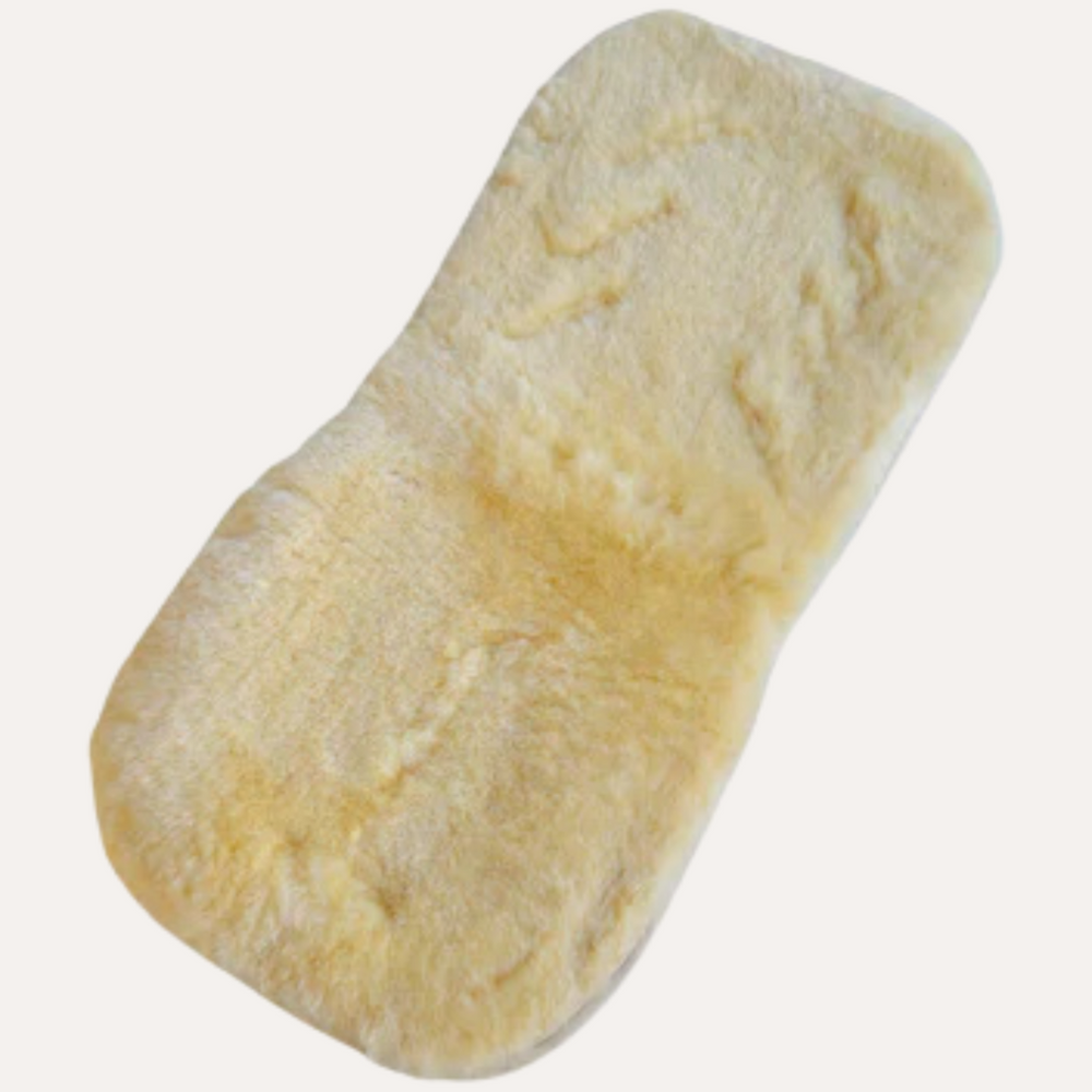 Lammfell Einlage | Kinderwagen und Babyschale | leicht tailliert | Liner-02 | 74 x 35 cm