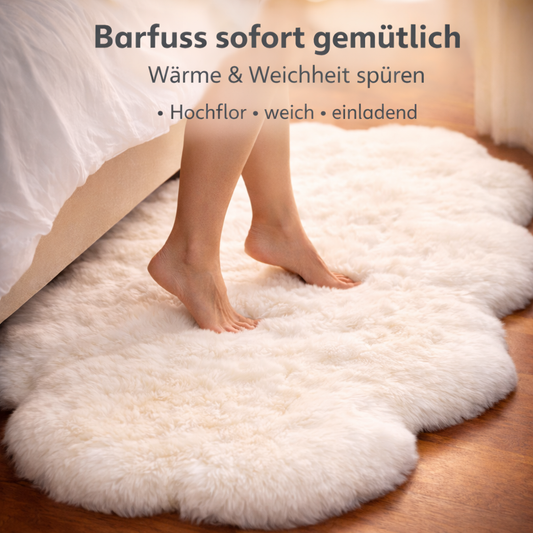 Lammfellteppich Duplo | Duo - 2er Fell | Handgefertigt aus 2 Neuseeland-Lammfellen | ca. 180 x 70 cm | div. Farben