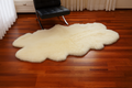 Lammfellteppich Quadro Naturweiß |Handgefertigt aus 4 Neuseeland-Lammfellen | Hochflor