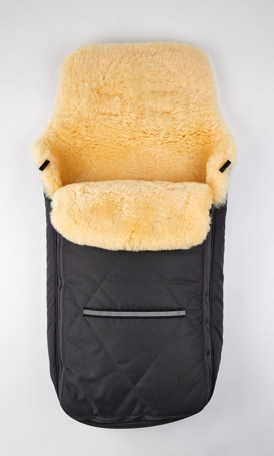 Lammfell Fußsack FS-05 | Warm, Atmungsaktiv & Universal für Kinderwagen | div. Farben
