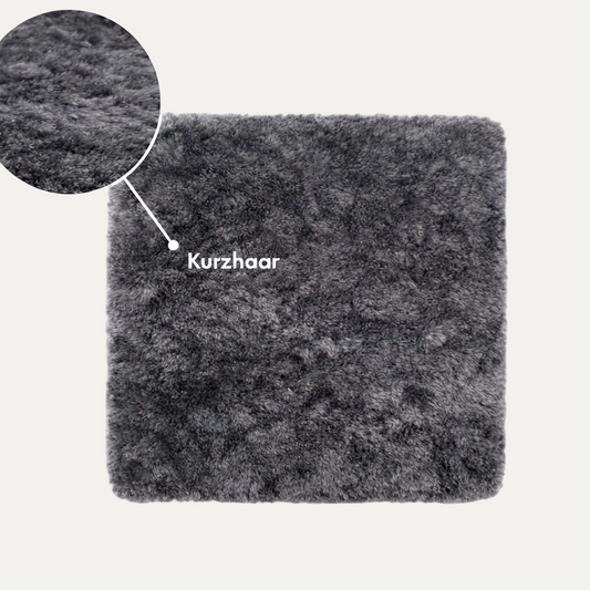 Naturasan Sitzkissen aus echtem Merino-Lammfell (40×40 cm, Grau)