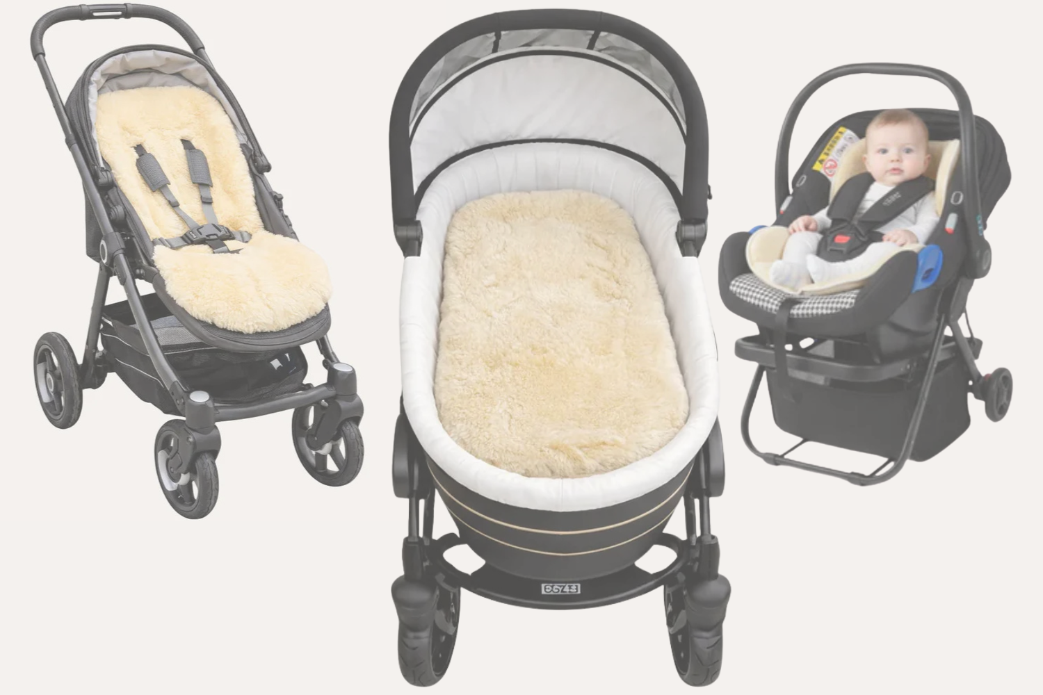 Lammausstattung Kinderwagen