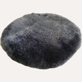 Naturasan Sitzkissen | Stuhlkissen echtem Merino-Lammfell | Rund | Durchmesser 38 cm | Grau