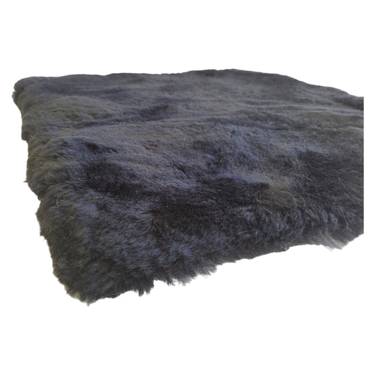 Naturasan Sitzkissen | Stuhlkissen echtem Merino-Lammfell | 40×40 cm | Schwarz