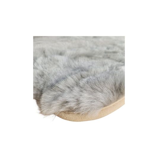 Lammfell Einlage | Kinderwagen Babyschale | Gerader Schnitt | Liner-01, 73 x 35 cm Hellgrau