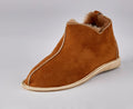 Lambskin slippers with leather sole, special edition, HS-07, cognac/white 